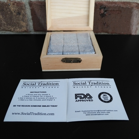 NEW 9 Natural Whiskey Stones by Social Tradition - Picture 2 of 4
